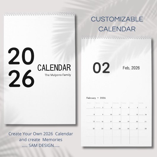 Calendrier Élégant Minimaliste 2026