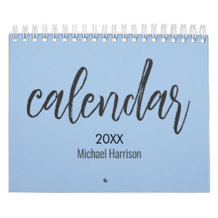 Calendrier Élégant Minimaliste 2026 – Bleu Poussié