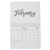 Calendrier Élégant Minimaliste 2026 – gris clair (Feb 2027)