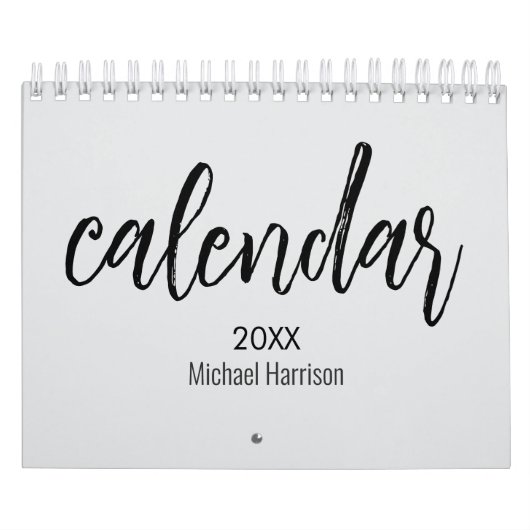 Calendrier Élégant Minimaliste 2026 – gris clair (Protection)