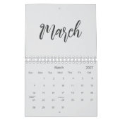 Calendrier Élégant Minimaliste 2026 – gris clair (Mar 2027)