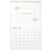 Calendrier Élégant Minimaliste Moderne 2026 (Feb 2027)
