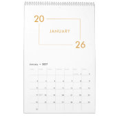 Calendrier Élégant Minimaliste Moderne 2026 (Jan 2027)