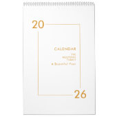 Calendrier Élégant Minimaliste Moderne 2026 (Protection)
