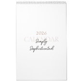 Calendrier Élégant Minimaliste Moderne 2026 (Protection)
