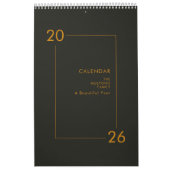 Calendrier Élégant Minimaliste Moderne 2026 (Protection)