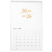 Calendrier élégant moderne minimaliste 2026 (Jan 2027)