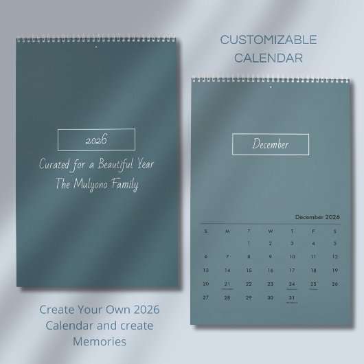 Calendrier Élégant Moderne Minimaliste 2026