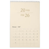 Calendrier Élégant Moderne Minimaliste 2026 (Feb 2027)