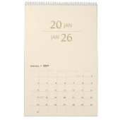 Calendrier Élégant Moderne Minimaliste 2026 (Jan 2027)