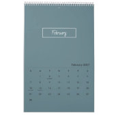 Calendrier Élégant Moderne Minimaliste 2026 (Feb 2027)