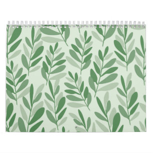 Calendrier Élégant motif naturel de sauge et de feuille d'oli