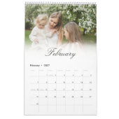 Calendrier Elégant Multi Photo Custom Script Famille Souvenir (Feb 2027)