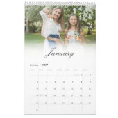 Calendrier Elégant Multi Photo Custom Script Famille Souvenir (Jan 2027)