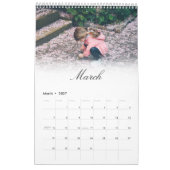 Calendrier Elégant Multi Photo Custom Script Famille Souvenir (Mar 2027)