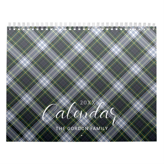 Calendrier Élégant Plaid Rustic Family 2024 Tartan (Protection)