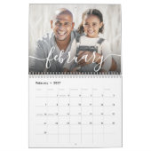 Calendrier Élégant Script 2027 Photo (Feb 2027)