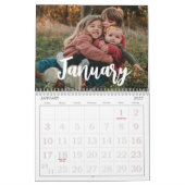 Calendrier Élégant script photo texte famille collage (Jan 2027)