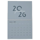 Calendrier Élégant Simple Bleu 2026 (Jan 2027)