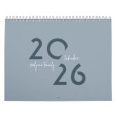Calendrier Élégant Simple Bleu 2026 (Protection)