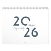 Calendrier Élégant Simple Bleu 2026 (Protection)