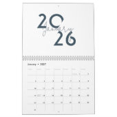 Calendrier Élégant Simple Bleu 2026 (Jan 2027)