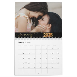 Calendrier Élégant Simple Joueur de script Photos de famille