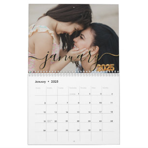 Calendrier Élégant Simple Joueur de script Photos de famille