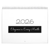 Calendrier Élégant Simple Moderne 2026 (Protection)