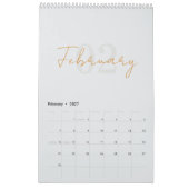 Calendrier Élégant Simple Moderne 2026 (Feb 2027)