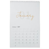 Calendrier Élégant Simple Moderne 2026 (Jan 2027)