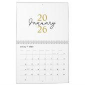 Calendrier Élégant Simple Moderne 2026 (Jan 2027)