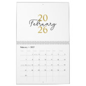 Calendrier Élégant Simple Moderne 2026 (Feb 2027)