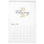 Calendrier Élégant Simple Moderne 2026 (Feb 2027)