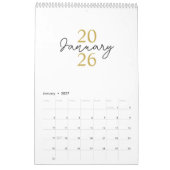 Calendrier Élégant Simple Moderne 2026 (Jan 2027)