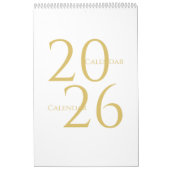 Calendrier Élégant Simple Or 2026 (Protection)