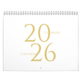 Calendrier Élégant Simple Or 2026 (Protection)