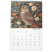 Calendrier Elégant Vintage Floral Birds 2025 (Jan 2026)