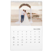 Calendrier Elegant  Wedding Newlyweds Photo Collage 2026 (Mar 2026)