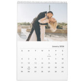 Calendrier Elegant  Wedding Newlyweds Photo Collage 2026 (Jan 2026)