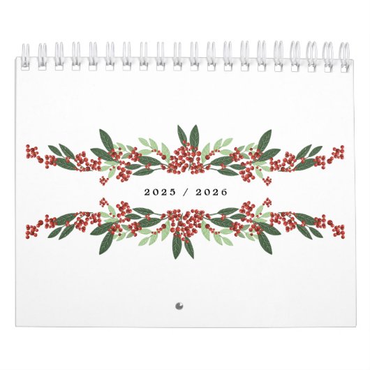 Calendrier Élégante calligraphie main peint Noël personnalisé (Protection)