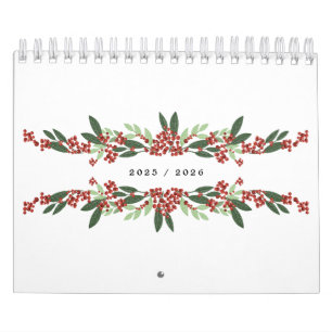 Calendrier Élégante calligraphie main peint Noël personnalisé