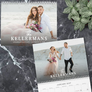 Calendrier Élégante photo de mariage personnalisée