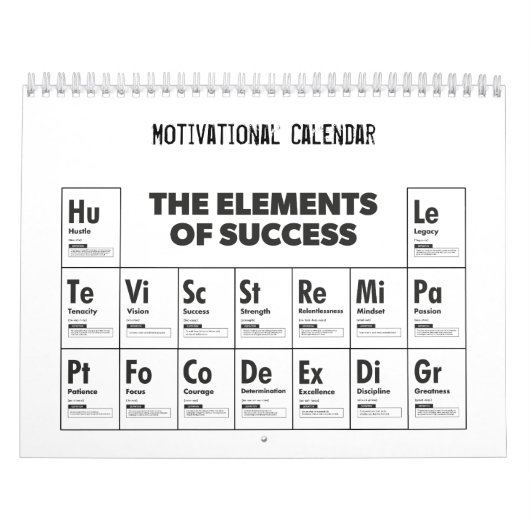 Calendrier Éléments De Succès - Gym Hustle Cale Motivationnel (Protection)
