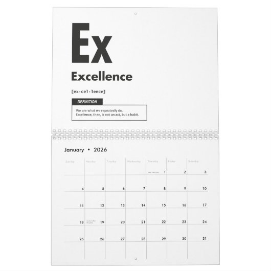 Calendrier Éléments De Succès - Gym Hustle Cale Motivationnel (Jan 2026)