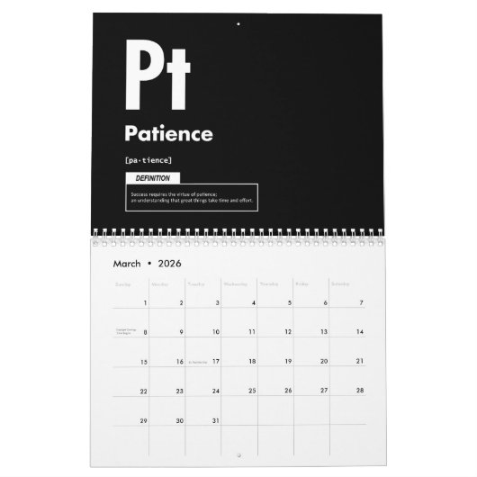 Calendrier Éléments De Succès - Gym Hustle Motivationnel (Mar 2026)