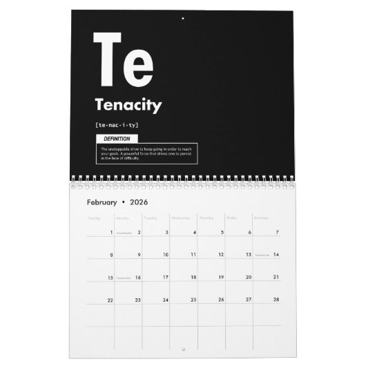 Calendrier Éléments De Succès - Gym Hustle Motivationnel (Feb 2026)