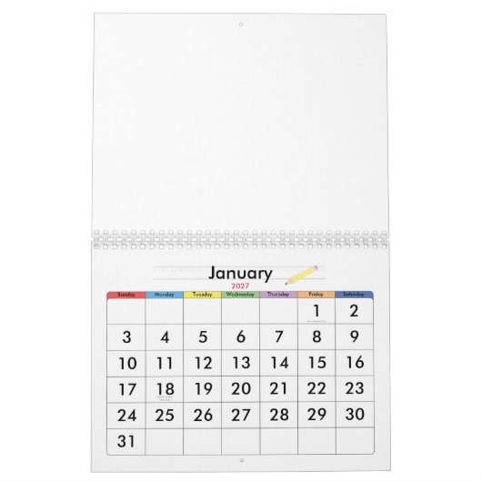 Calendrier Eléphant (Jan 2027)