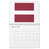 Calendrier Emblème du drapeau de Lettonie (Feb 2026)