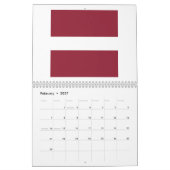 Calendrier Emblème du drapeau de Lettonie (Feb 2027)